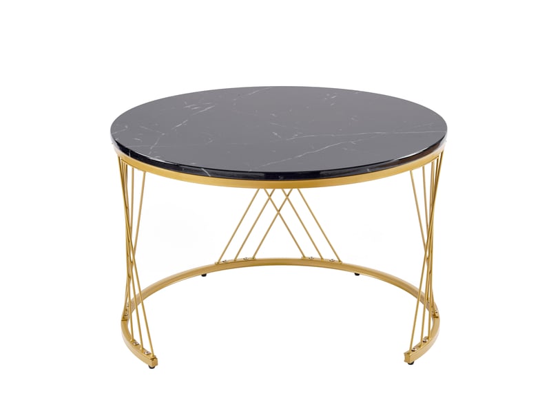  Tables basses gigognes 2 tables rondes pour salon en mdf 70×70×47 et 45×45×40 cm noir  - Conforama D