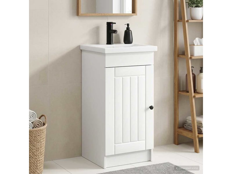  Meuble de salle de bain avec évier blanc 42x40x84.5 cm shl7362  - Conforama B