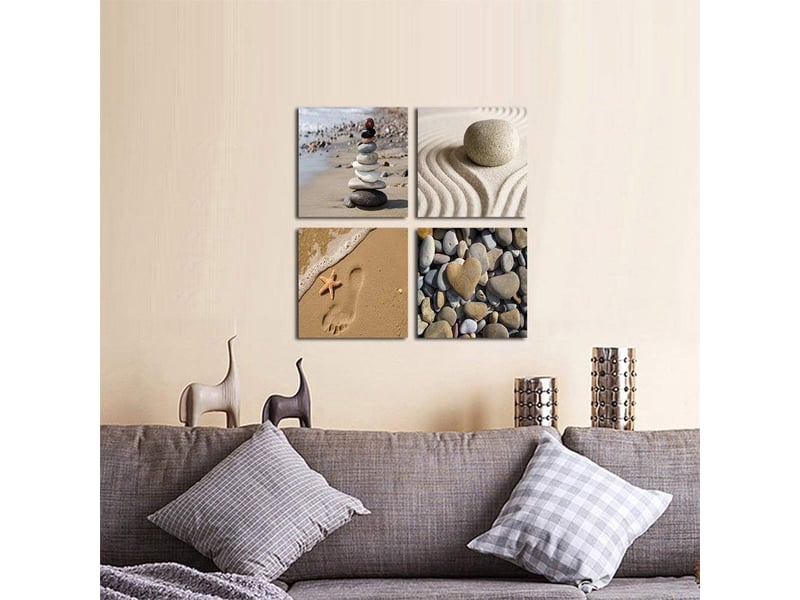  Impression giclée sur toile – 4 panneaux 30x40 cm, art décoratif  - Conforama E
