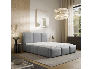 Lit coffre 180x200 cm <strong>MASSENO</strong> <strong></strong> coloris gris