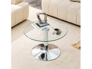 Table basse rond(e) coloris argenté <strong>ELVMI</strong> <strong></strong> - 70 cmx70 cm