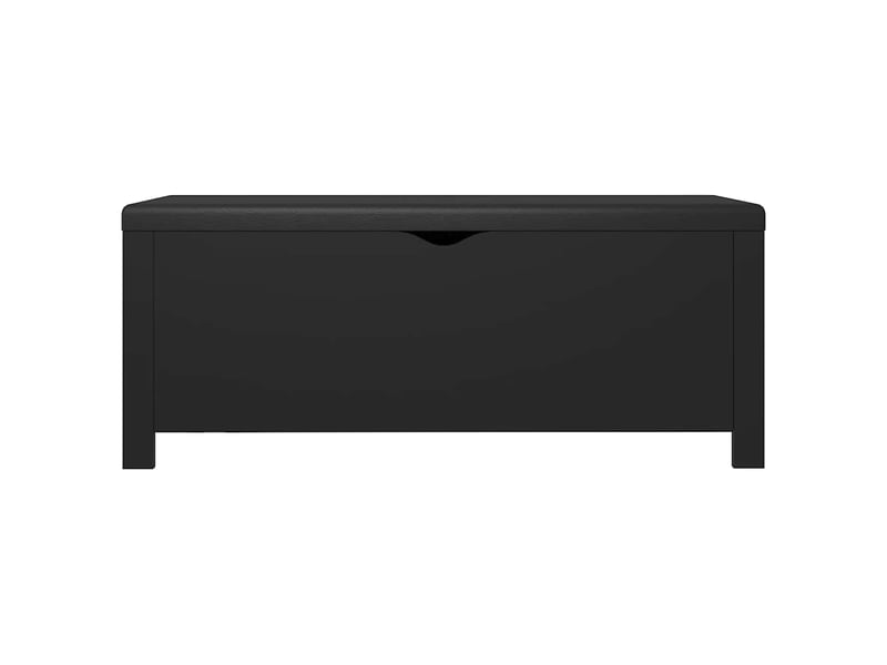  Boîte de rangement, coffre de rangement avec coussin noir 105x40x45 cm aggloméré  - Conforama E
