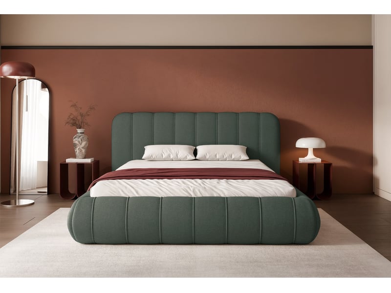  Selsey malunna - lit rembourré - 160x200 cm - chenille vert sauge Malunna - Conforama C