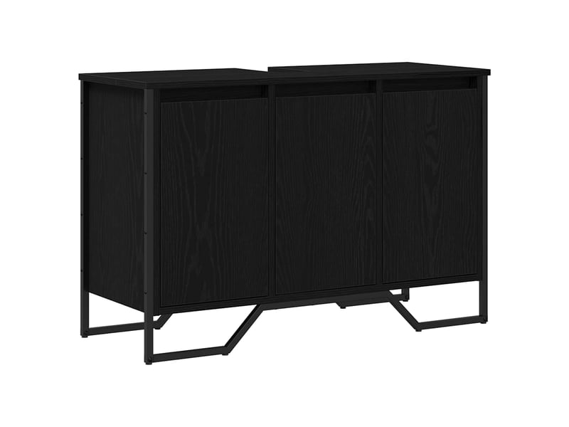  Meuble de lavabo de salle de bain, armoire de bain chêne noir 91 x 35 x 60 cm cf65545  - Conforama A
