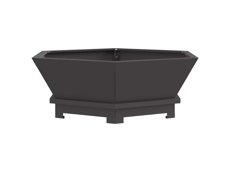  Brasero exterieur, foyer camping noir 75x75x28 cm acier patiné  - Conforama A
