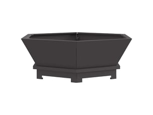 Brasero exterieur, foyer camping noir 75x75x28 cm acier patiné