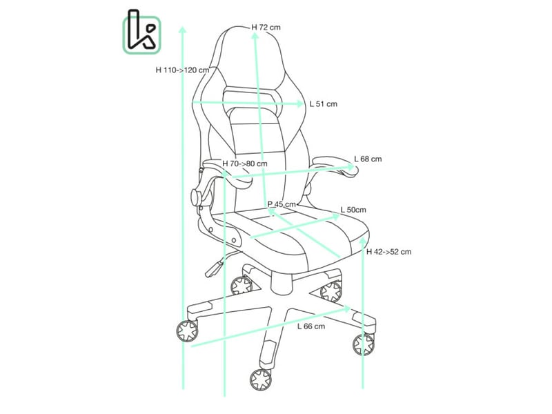  Chaise gamer baja en simili cuir noir et rouge avec accoudoirs amovibles et dossier basculant  - Conforama R