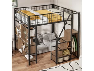 Lit mezzanine 140x200 cm <strong>MODENUIT </strong>  <strong></strong> coloris noir