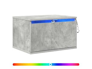 Table de chevet - cabinet de chevet - table de nuit murale avec lumières led gris béton