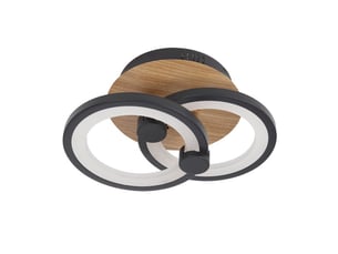 Fabrilamp sydney, plafonnier, moderne, led, 32 w, 4160 lm, 3000-4000-6500 k, noirbois foncé, 14 x 30 x 20 cm