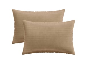 Lot de 2 housses de coussin heerlen marron 50 x 80 cm cf49458