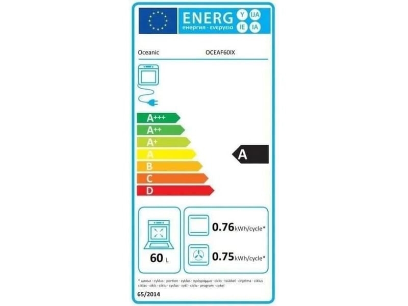 Fours encastrables électrique 57l oceanic 2300w 56cm, oceaf60ix  - Conforama D