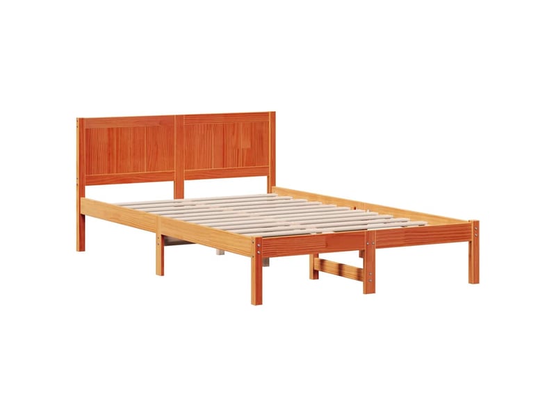  Lit double- lit adulte -  cadre de lit marron 120 x 190 cm bois de pin massif  - Conforama C