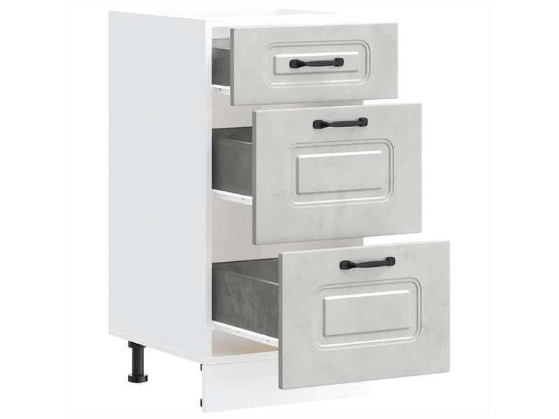  Meuble de rangement, armoire de cuisine kalmar gris béton bois d'ingénierie shl2872  - Conforama E
