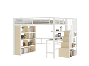Lit mezzanine 140x200 cm <strong></strong> <strong></strong> coloris blanc