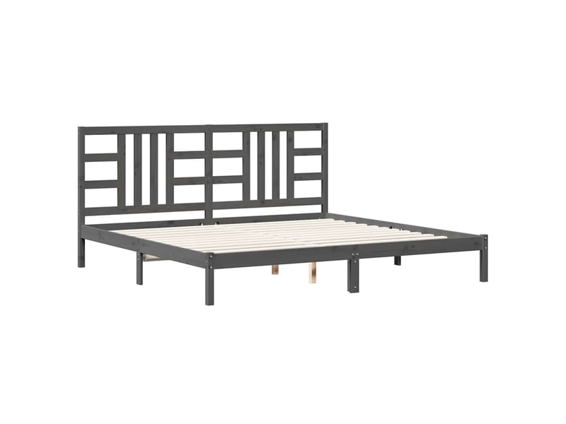 Lit double- lit adulte - cadre de lit sans matelas gris 200x200 cm bois massif - Conforama A