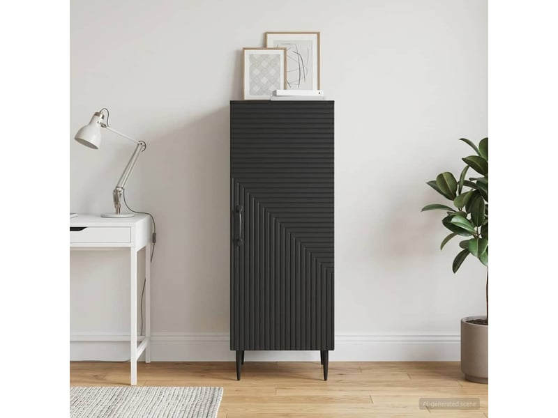  Buffet - bahut - meuble de rangement noir 33 x 34,5 x 89,5 cm bois d'ingénierie  - Conforama D