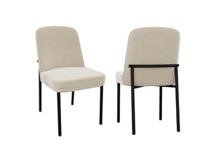 Lot de 2 chaises en velours coloris beige