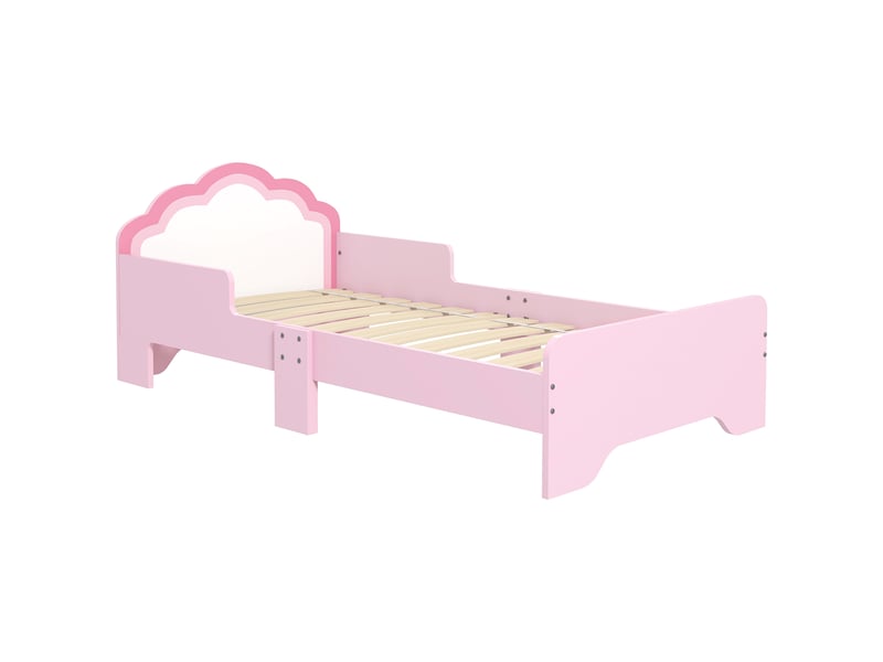  Arkswift, lit pour enfants de 3 à 6 ans 143 x 74 x 55 cm design nuage sommier à lattes inclus chambre moderne rose  - Conforama A