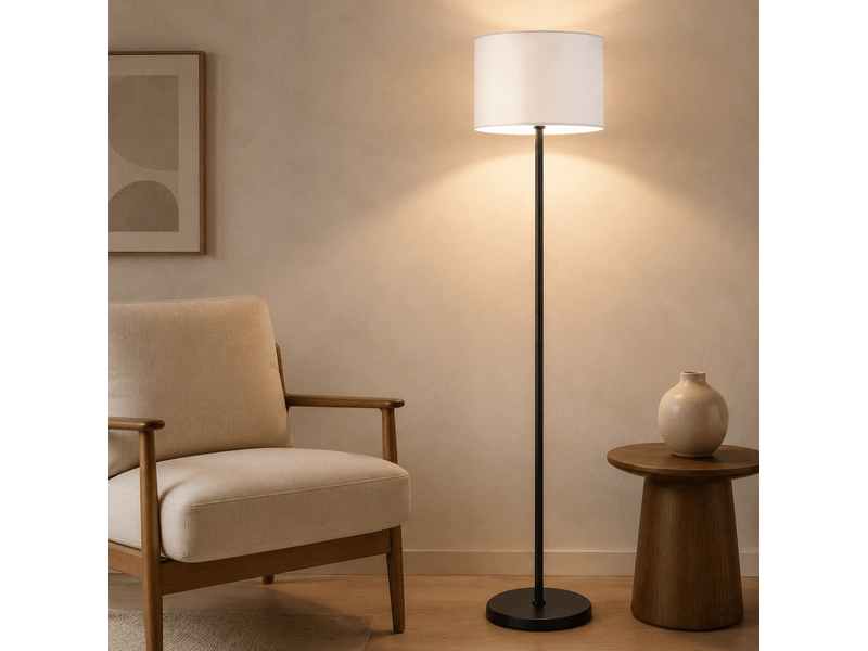  Lampadaire abat-jour carré blanc – éclairage 3 couleurs ASLED-757 - Conforama C