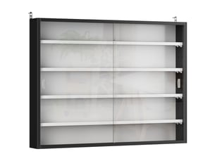 Vitrine coloris noir 4 étagère(s) <strong></strong> <strong></strong> - 80 cmx60 cm