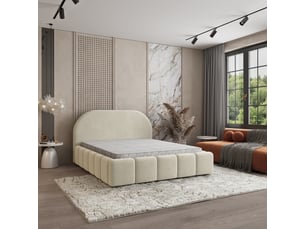 Lit coffre 160x200 cm <strong>MASSENO</strong>  <strong></strong> coloris beige
