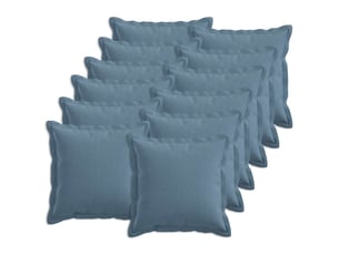 Lot de 12 coussins, coussins décoratifs houten bleu denim lin synthétique cf56457