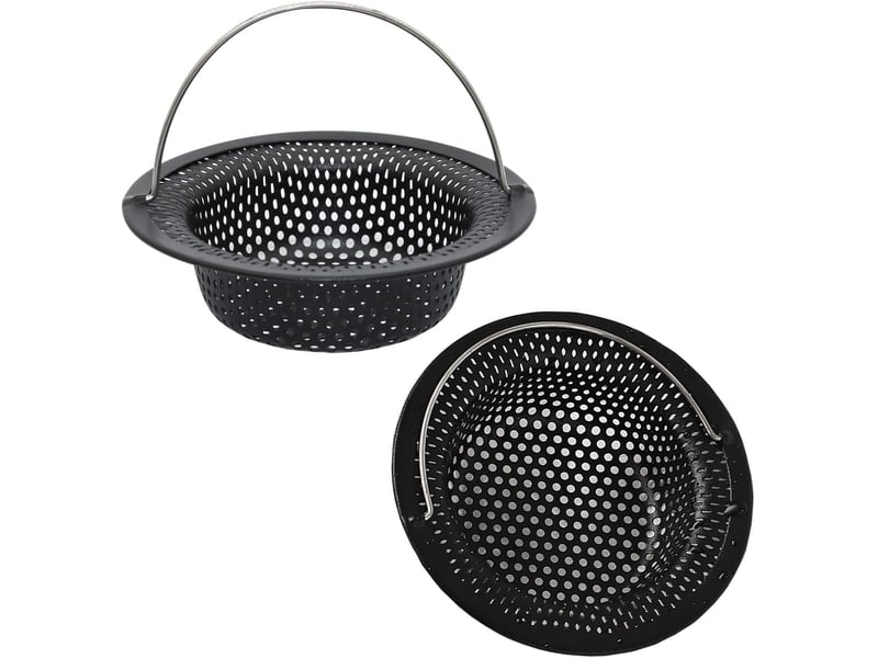  Lot de 2 filtres d'évier de cuisine en acier inoxydable pour évier de cuisine, évier, tamis anti-obstruction (11 x 8 x 2,6 cm)(noir)  - Conforama A