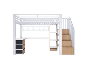 Lit mezzanine 90x200 cm ZOVIRA   coloris blanc