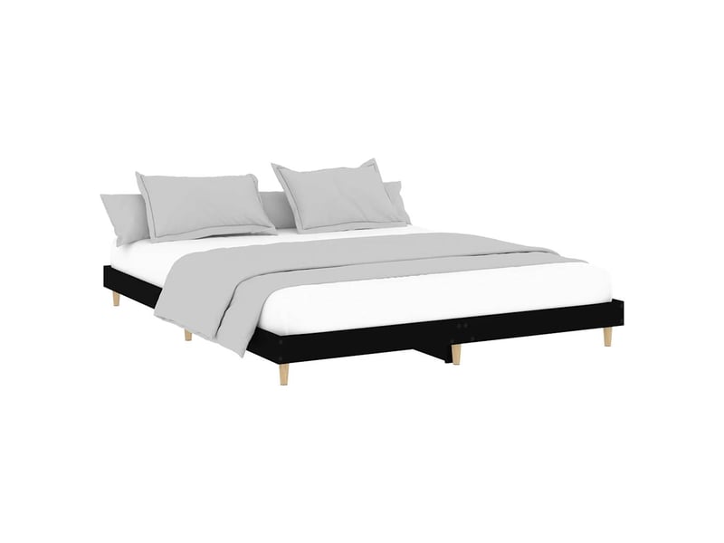  Lit double- lit adulte -  cadre de lit sans matelas noir 120x200 cm  - Conforama B