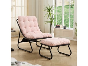 Fauteuil fixe  <strong></strong> Tissu rose