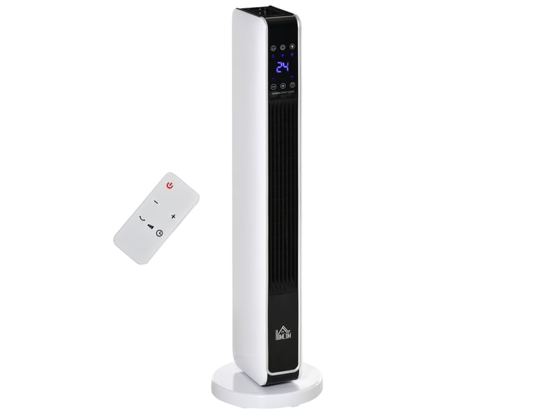  Chauffage soufflant 2200w 21x21x73 cm oscillation 65° blanc  - Conforama A