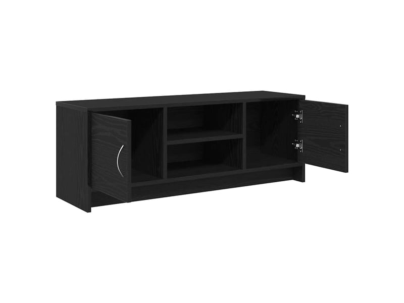  Meuble tv - banc tv - meuble de rangement en chêne noir 102 x 30 x 37,5 cm bois d'ingénierie  - Conforama E