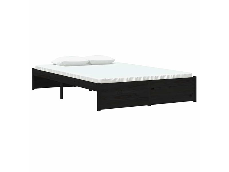  Lit double- lit adulte -  cadre de lit sans matelas noir bois massif 120x190 cm  - Conforama B