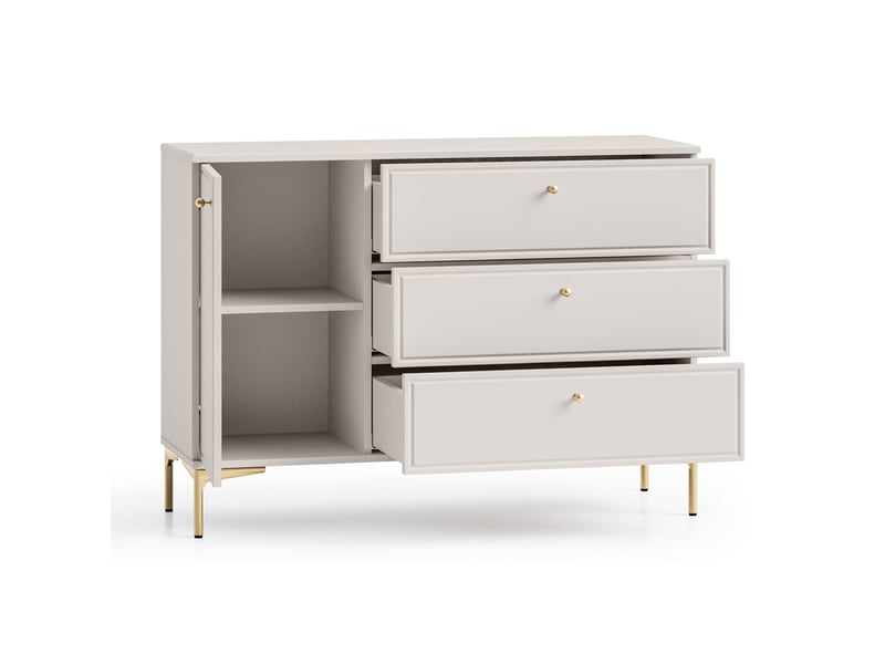 Selsey sandro - buffet 3 tiroirs - 118 cm - grėge Sandro - Conforama D