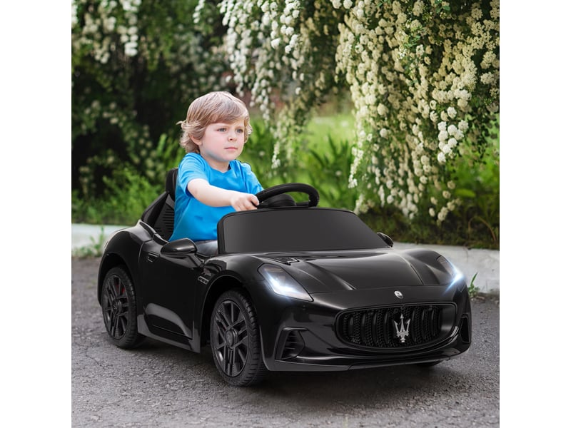  Voiture électrique pour enfants sous licence maserati gran turismo folgore, 12v avec télécommande, de 3 à 5 ans, noir  - Conforama D