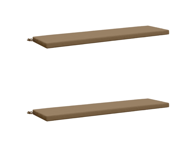  Lot de 2 coussins de banc, coussins d'assise soest 100 % polyester taupe cf57444  - Conforama A