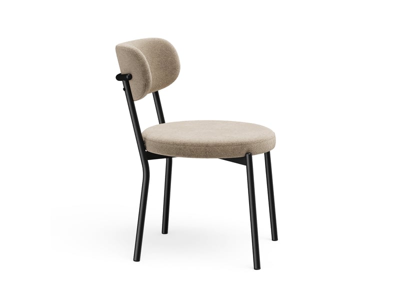  Lot de 2 chaises en tissu tramé toucher doux taupe bailey SC66VTTP - Conforama C