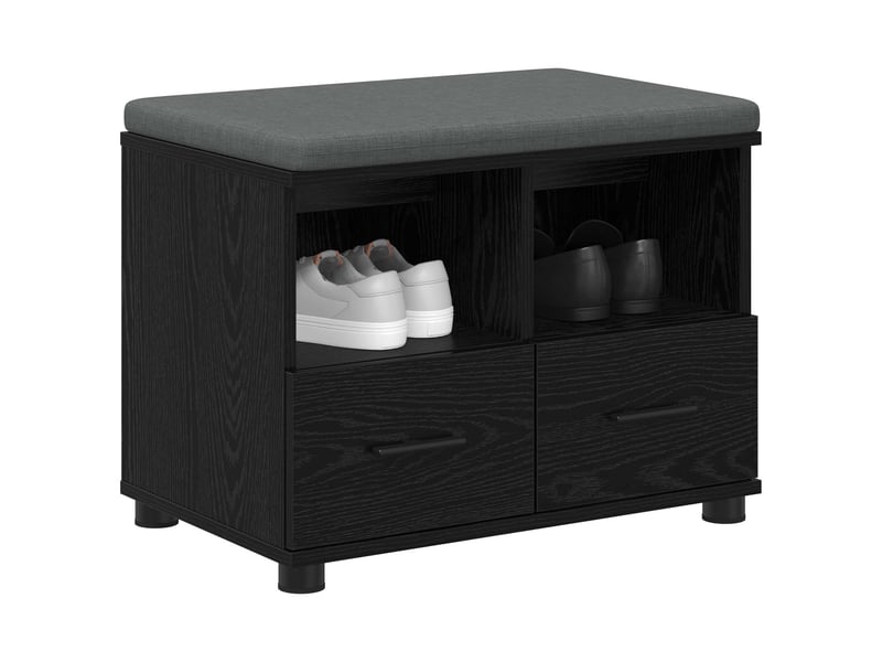  Banc d'entrée, banc interieur chêne noir 60x38x46 cm  - Conforama C