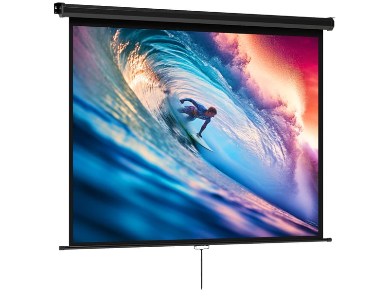  Écran de projection de 84 pouces, écran vidéoprojecteur, 4:3 4k hd, fixation mur ou plafond, noir, 181l x 8p x 138h cm  - Conforama B