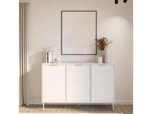 Buffet 3 porte(s)  0 tiroir(s) <strong>SELSEY</strong> <strong>Vena</strong> - 150 cm coloris blanc 