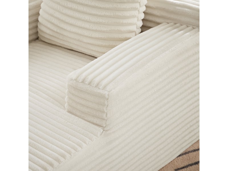 Canapé convertible 1 place beige en velours côtelé, fauteuil relax avec méridienne et couchage, pour salon, bureau ou appartement - Conforama W