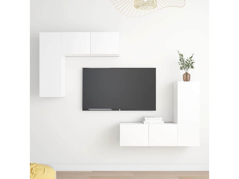  Ensemble de meubles tv 4 pcs blanc bois d'ingénierie shl21335  - Conforama B