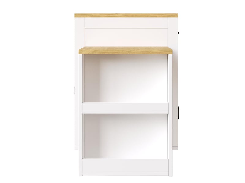  Ilot de cuisine avec table extensible mdf et métal blanc 80x70x95,5 cm - pangivo  - Conforama D