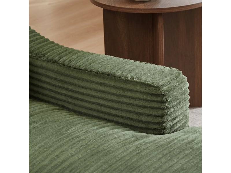  Canapé droit convertible 1 place en velours côtelé vert, double couche extensible en petit lit, pour salon et chambre  - Conforama D