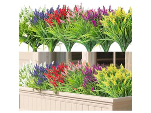 12 bundles fleur artificielle exterieur fausse lavande plantes décoration artificielles d'extérieur plantes de balcon pour les jardins intérieurs,la décoration florale de balcon etc