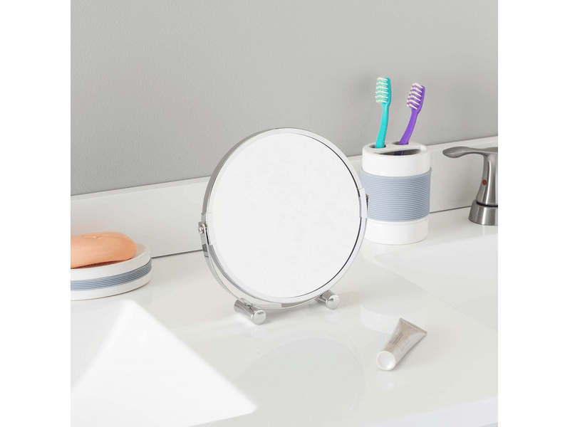  Miroir de maquillage compact avec support, rotatif à 360°, miroir double face 1x3x,7 pouces  - Conforama C