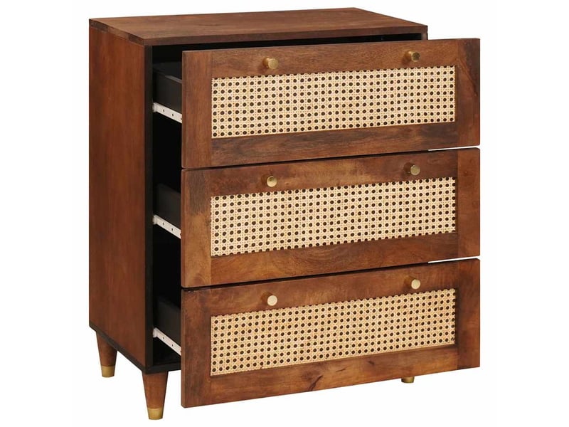  Buffet, meuble de rangement salon marron 60 x 33 x 75 cm bois de mangue massif shl7290  - Conforama A