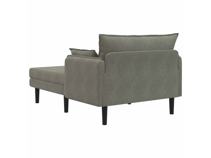 Vidaxl grande méridienne gris clair tissu en velours côtelé - Conforama