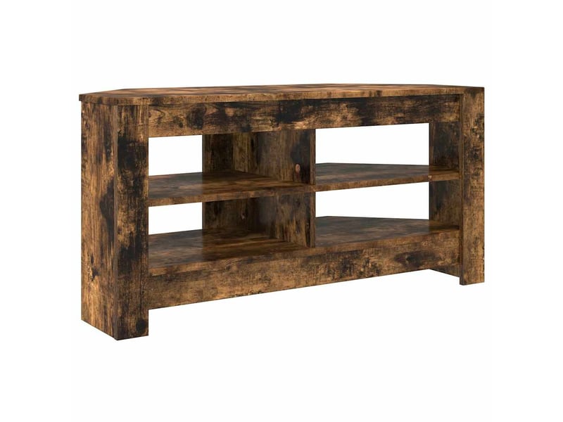 Meuble tv d'angle moderne 102x41x50 cm chêne fumé bois d'ingénierie  - Conforama A